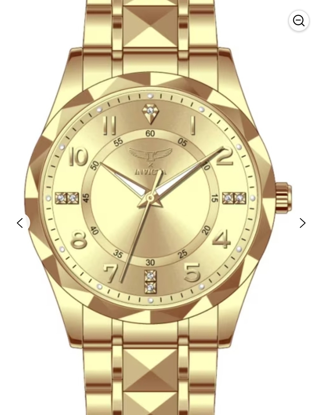 Invicta Gold Tone Men’s BWatch with Crystal Accents Quartz Specialty